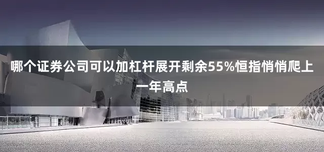 哪个证券公司可以加杠杆展开剩余55%恒指悄悄爬上一年高点