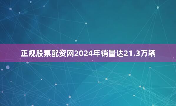 正规股票配资网2024年销量达21.3万辆