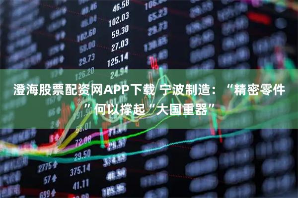 澄海股票配资网APP下载 宁波制造：“精密零件”何以撑起“大国重器”